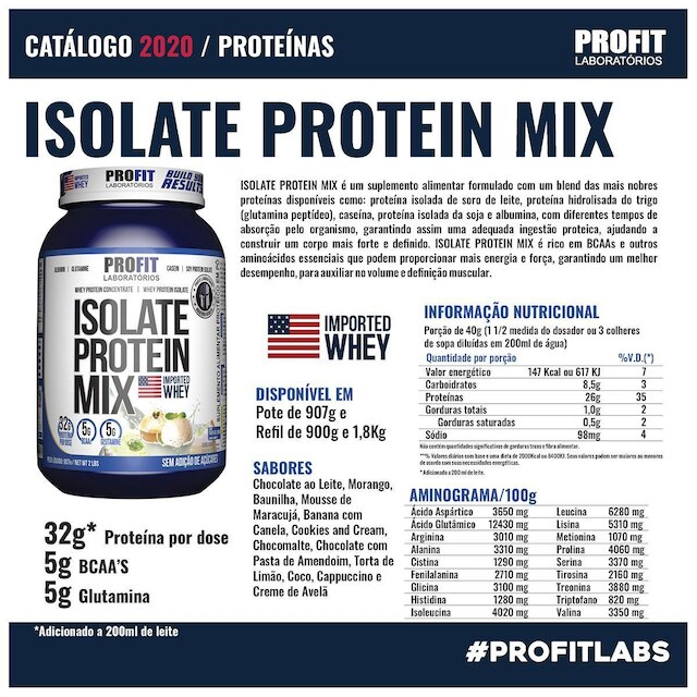 Isolate Protein Mix 900g Cappuccino Refil Profit