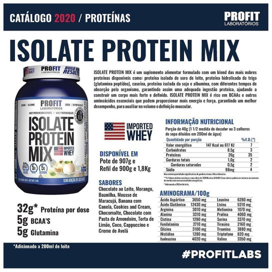 Isolate Protein Mix Refil Profit 1,8kg