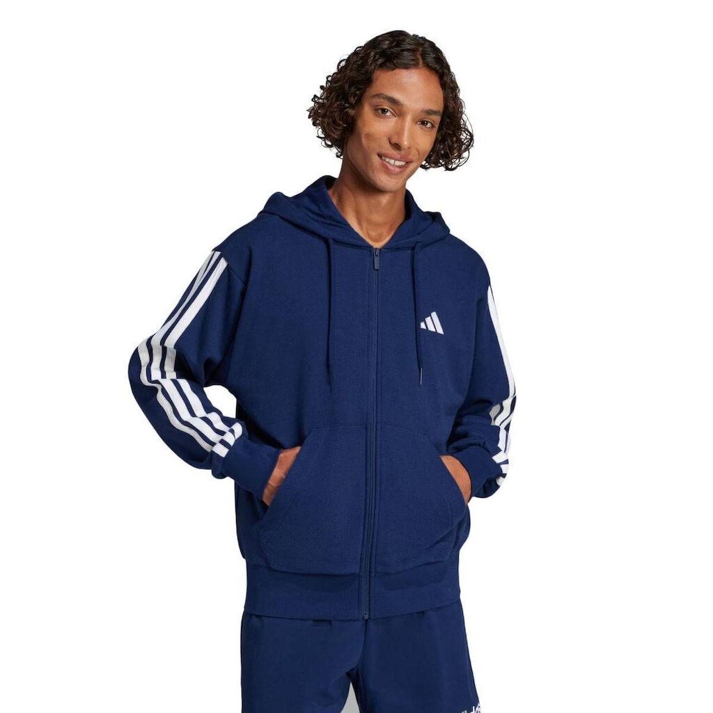 JAQUETA 3 STRIPES JE6341 - AZUL MARINHO/BRANCO 2GG