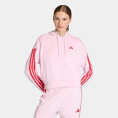 Jaqueta Adidas 3 Stripes Com Capuz Feminina - Feminino