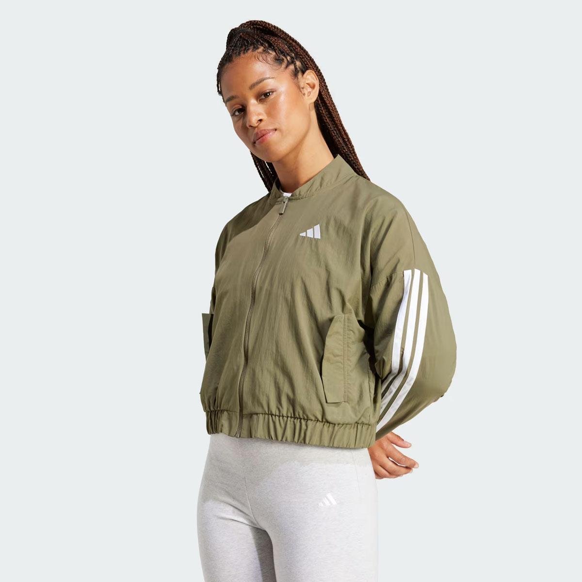 BOSS オリーブ色 ジャケット　FREE ◇45 Jaqueta Adidas 3S Bomber Essentials Feminina Verde Oliva - Verde