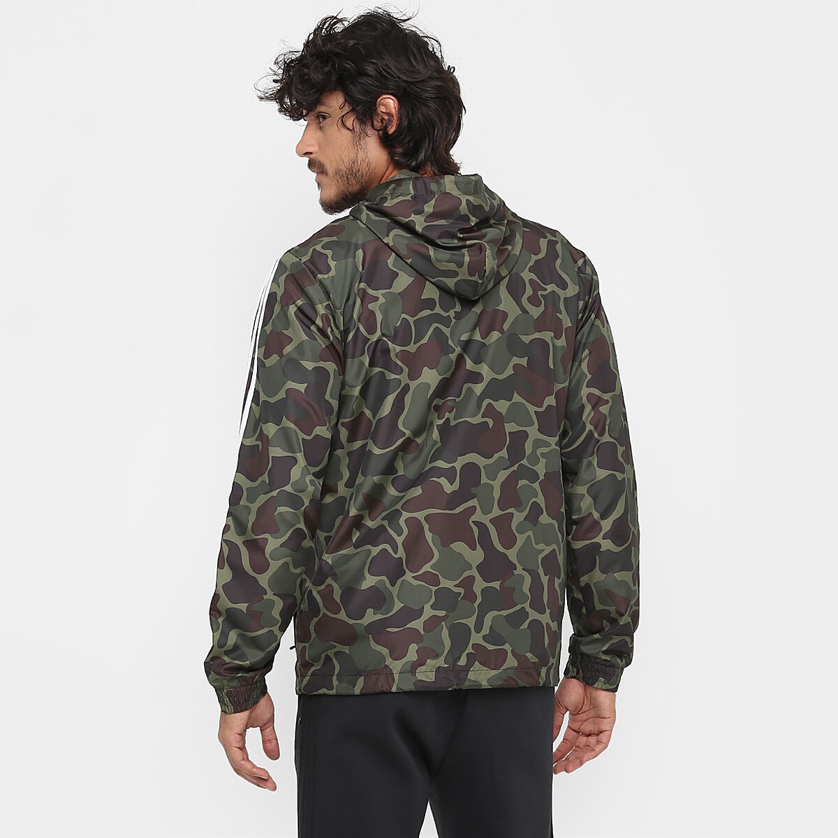 adidas wb aop camo jaqueta com capuz sportswear dos homens