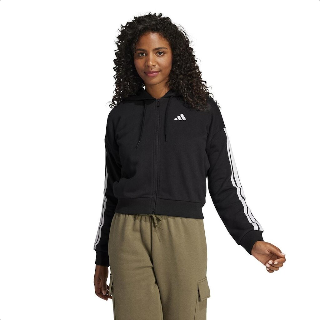 Jaqueta Adidas Feminina Moletinho Essentials Três Listras