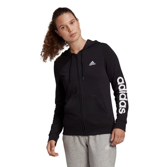Jaqueta Adidas Linear Feminina - Preto+Branco é ruim? Jaqueta Adidas Linear Feminina - Preto+Branco é boa?
