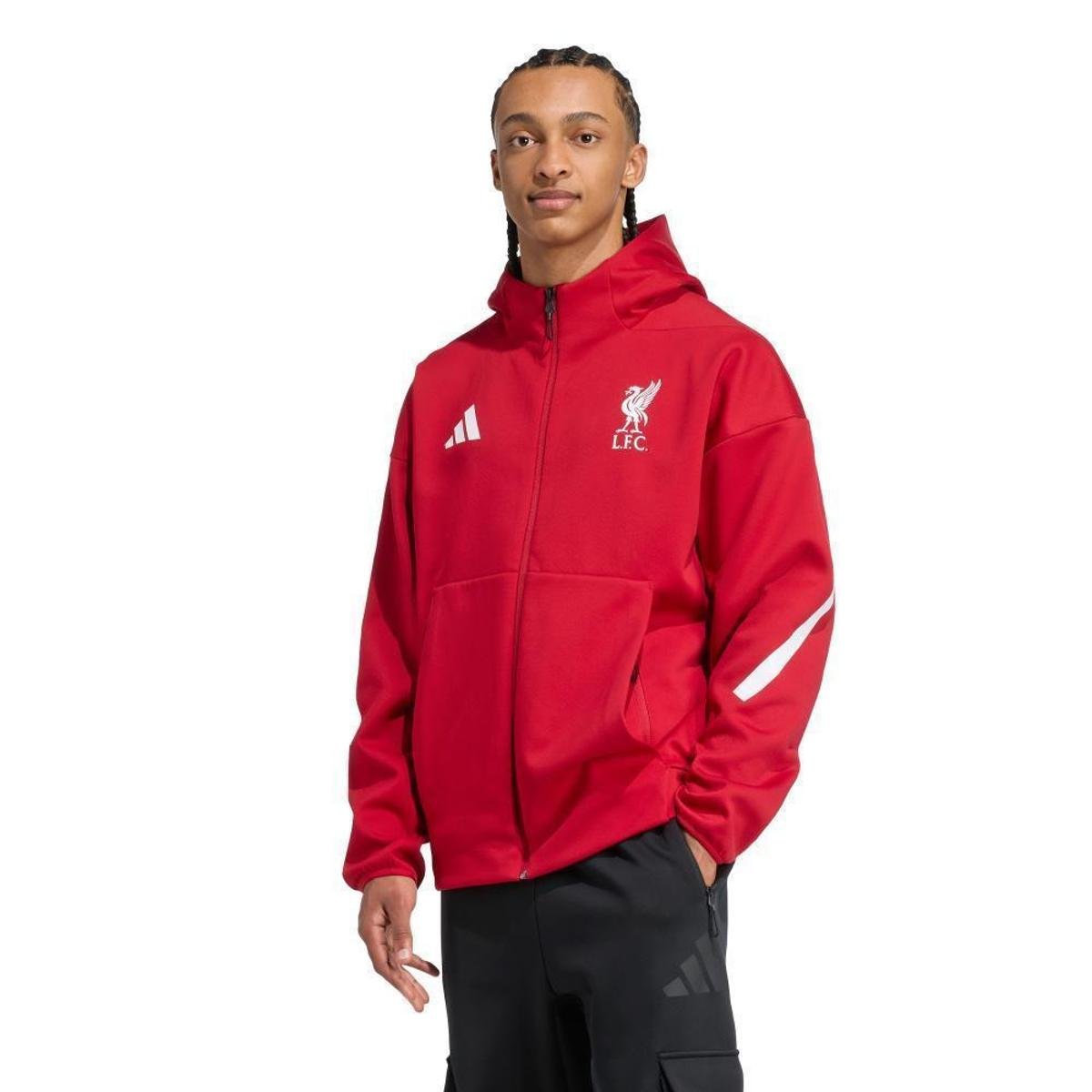 ウェア adidas Liverpool FC S Jaqueta Adidas Liverpool Fc Z.N.E. Hino Masculina - Vermelho