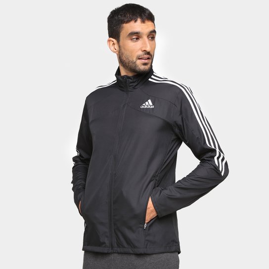 Jaqueta Adidas Marathon 3 Stripes Masculina - Preto+Branco é ruim? Jaqueta Adidas Marathon 3 Stripes Masculina - Preto+Branco é boa?