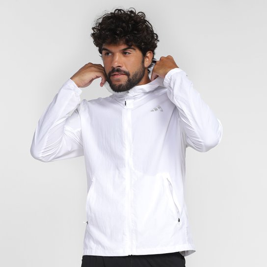 Jaqueta Adidas Marathon II Masculina - Branco Menor preço em Jaqueta Adidas Marathon II Masculina - Branco