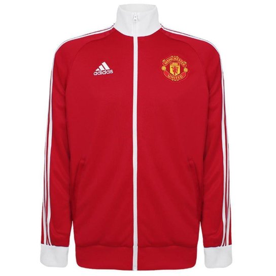 Jaqueta Adidas Masculina DNA Manchester United - Vermelho+Branco Menor preço em Jaqueta Adidas Masculina DNA Manchester United - Vermelho+Branco