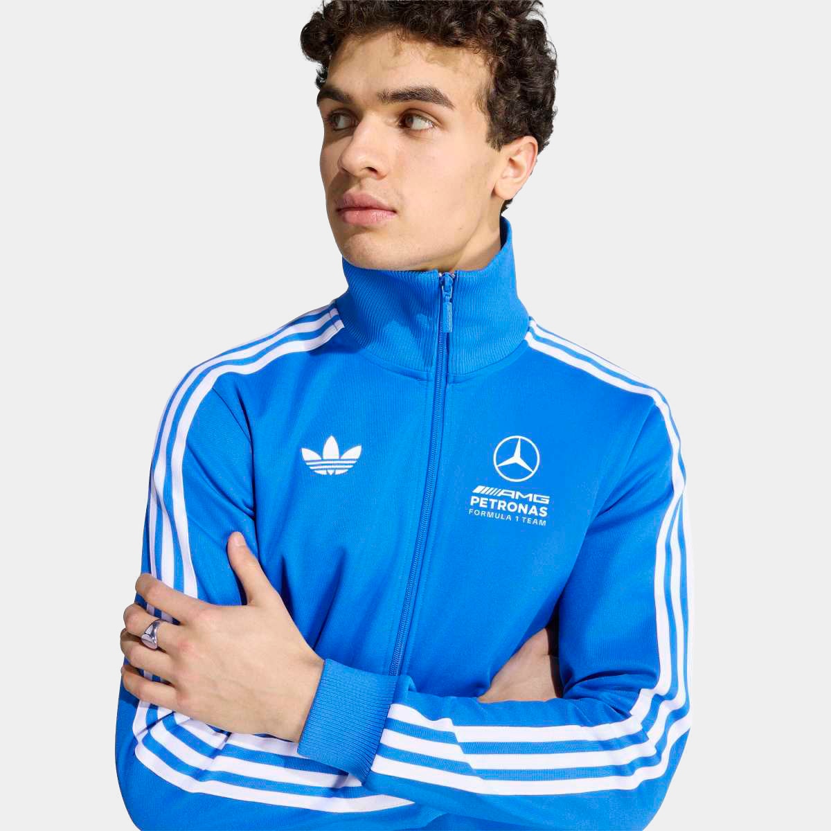 Jaqueta Adidas Mercedes Amg Petronas Blue Wonder Masculina - Azul+