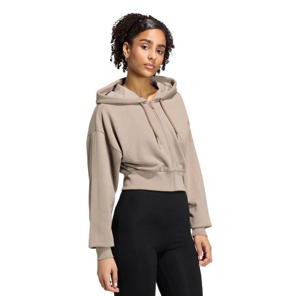 Jaqueta Adidas Moletinho e Zíperpleto Essentials Contemporary Feminina