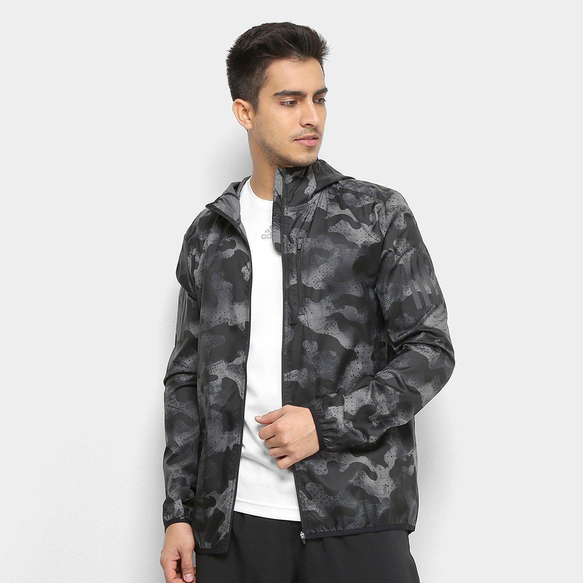 jaqueta adidas own the run camo masculina