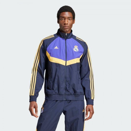 Jaqueta Adidas Real Madrid masculino Azul+amarelo Netshoes