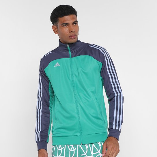 Jaqueta Adidas Tiro Masculina - Verde+Azul Menor preço em Jaqueta Adidas Tiro Masculina - Verde+Azul