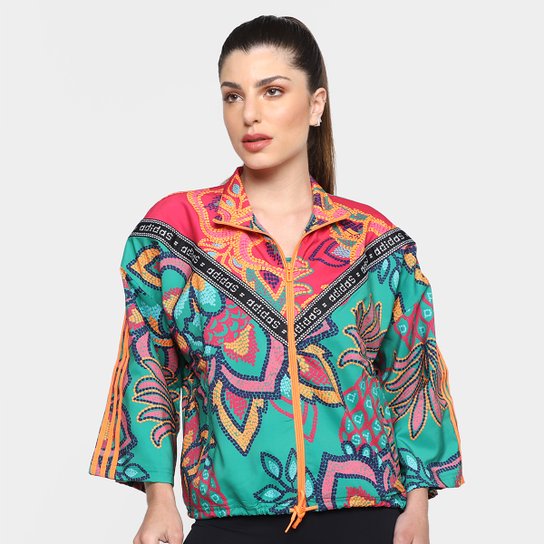 Jaqueta Adidas Track Farm Feminina - Rosa+Verde Menor preço em Jaqueta Adidas Track Farm Feminina - Rosa+Verde