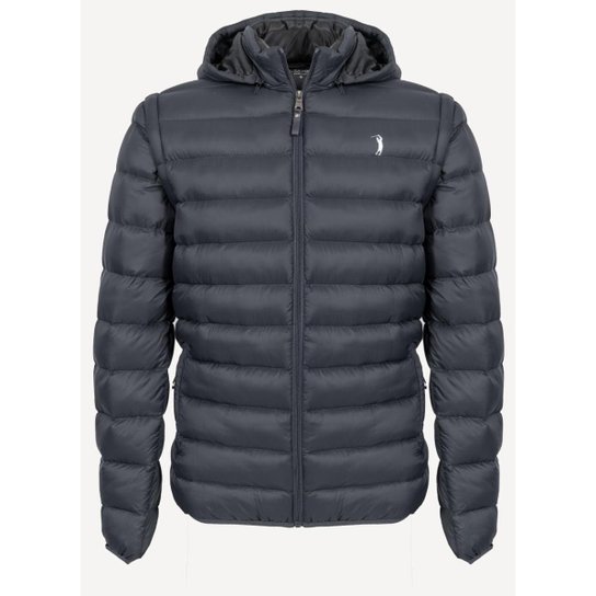Jaqueta Aleatory Puffer Capuz Removível Cinza - Cinza Menor preço em Jaqueta Aleatory Puffer Capuz Removível Cinza - Cinza