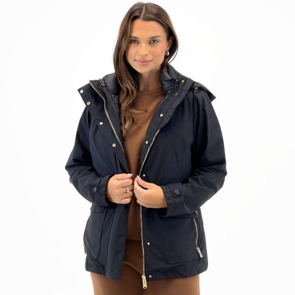 Jaqueta Alpelo Nylon com Capuz Vira Colete Feminina