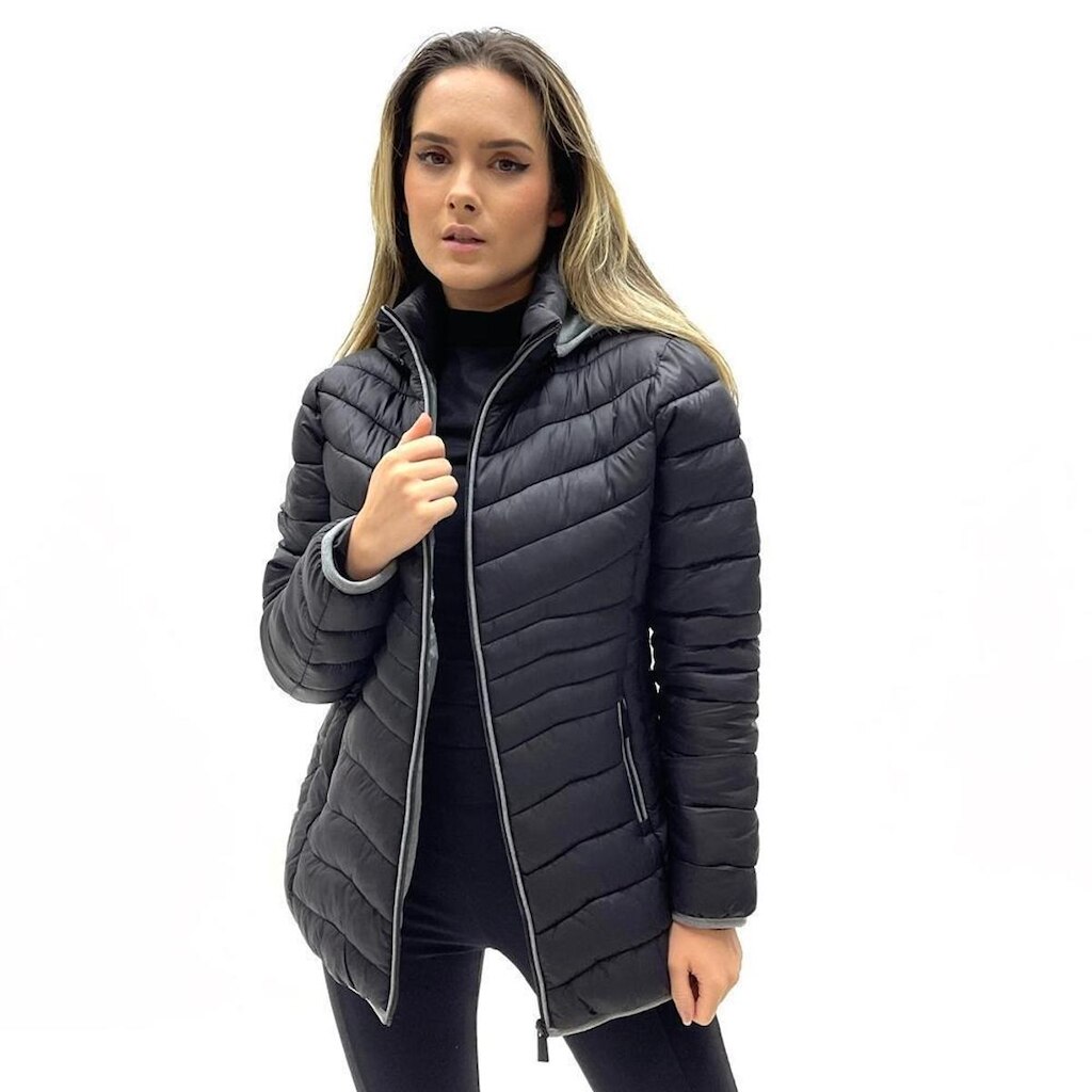 Jaqueta Alpelo Nylon Longa com Capuz Feminina