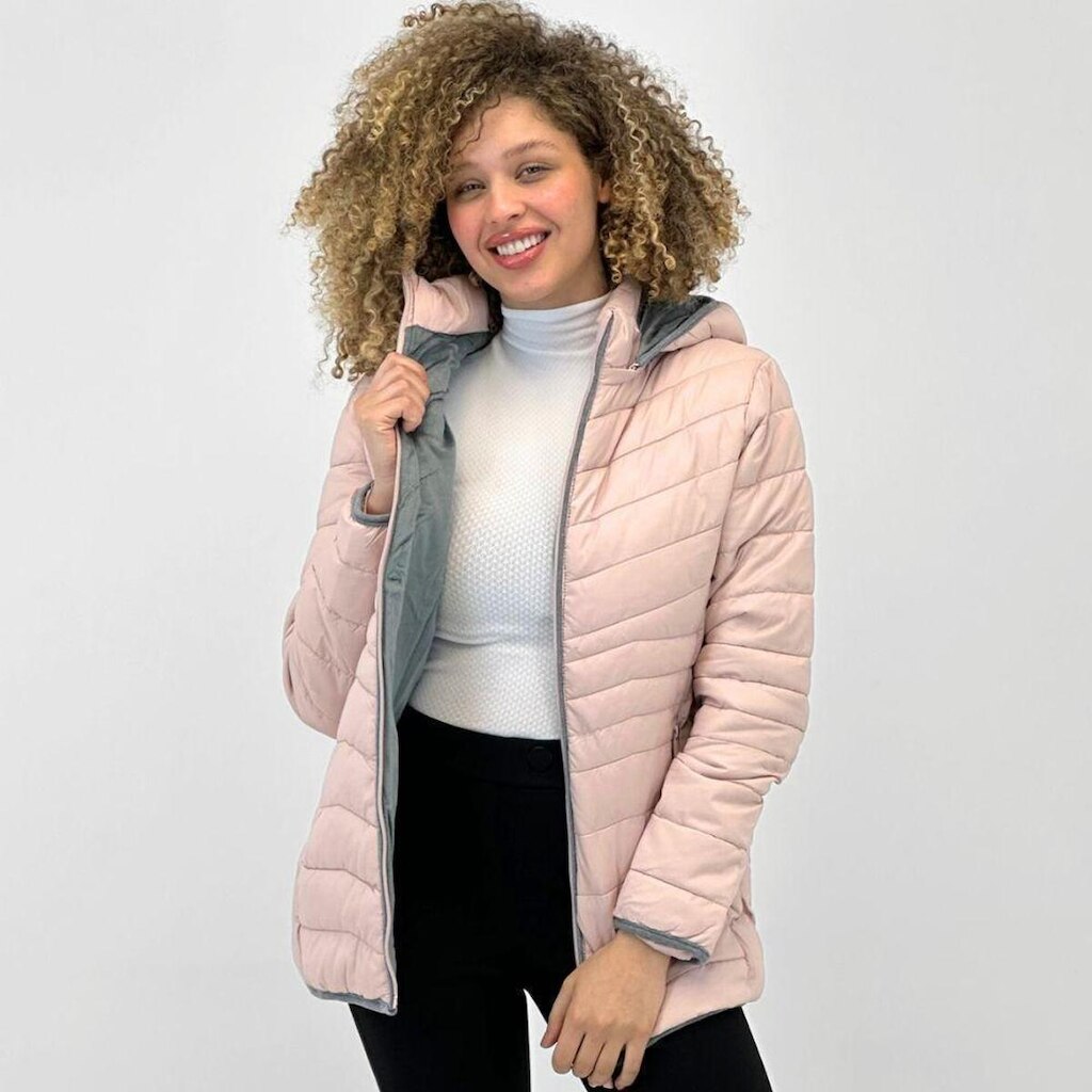 Jaqueta Alpelo Nylon Longa com Capuz Feminina