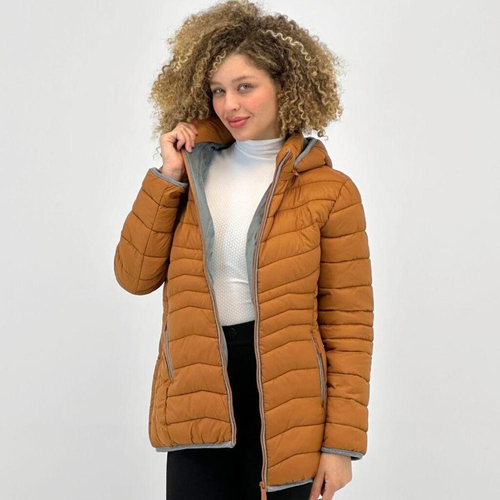 Jaqueta Alpelo Nylon Longa com Capuz Feminina