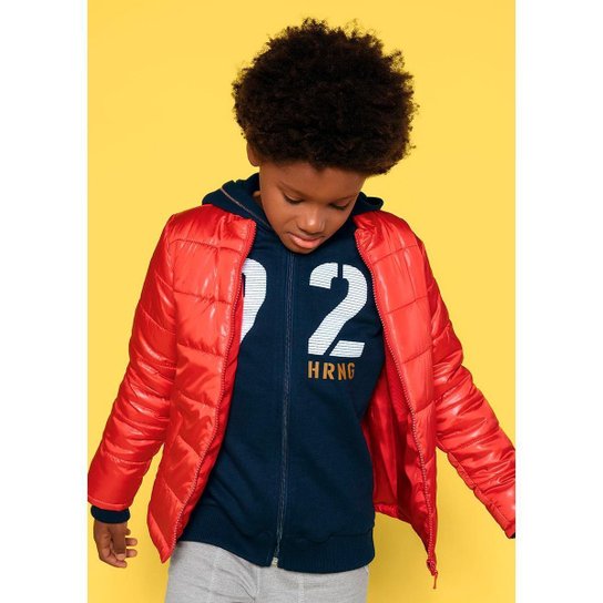 Jaqueta Básica Hering Kids Acolchoada Masculina - Vermelho Menor preço em Jaqueta Básica Hering Kids Acolchoada Masculina - Vermelho