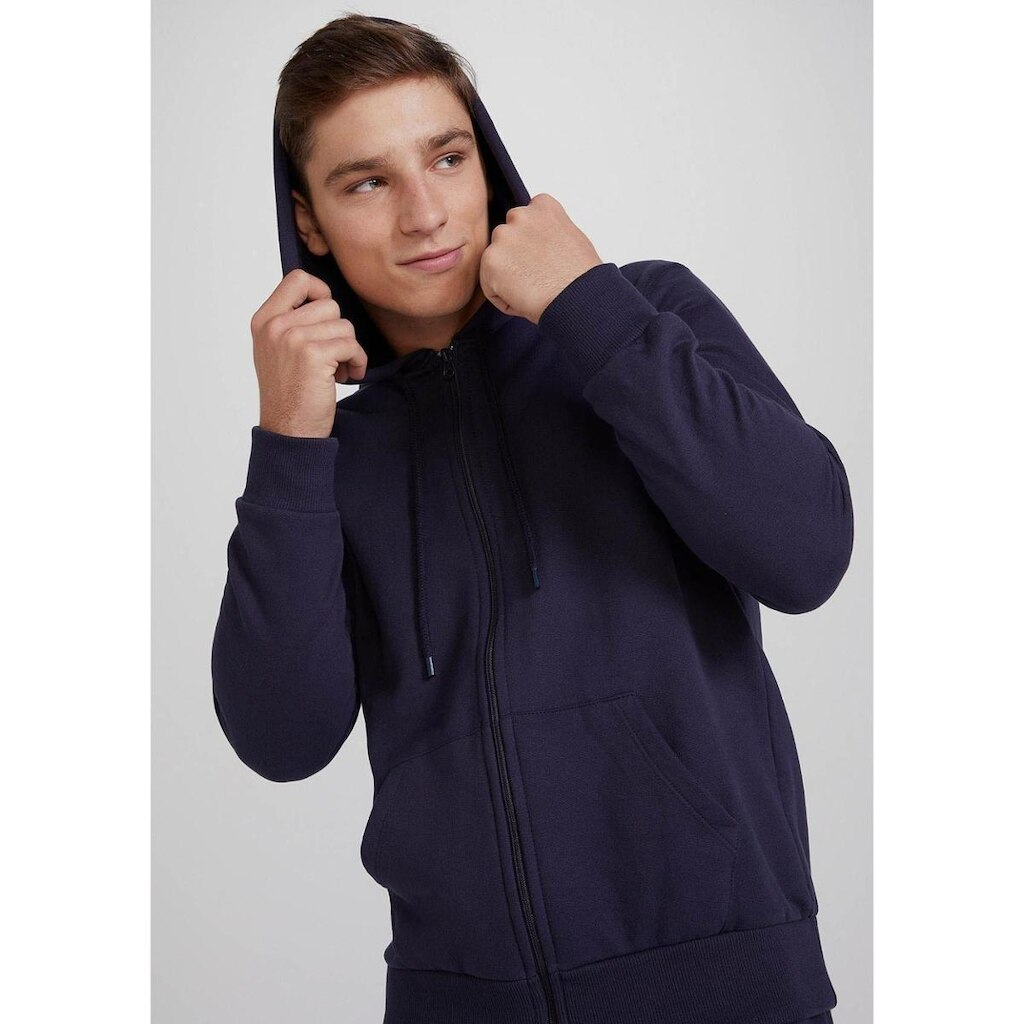 Jaqueta Básica Masculina De Moletom Com Capuz - Cinza G