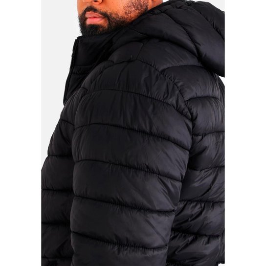 Jaqueta Becker Bobojaco Puffer Nylon Plus Size Impermeável Capuz Removível Masculina