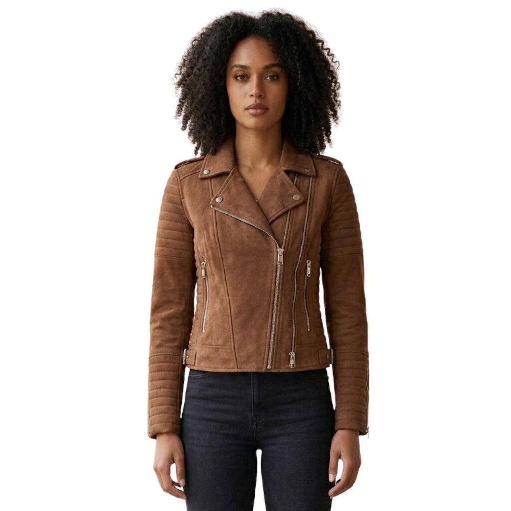 Jaqueta  Biker em Suede Peluciada