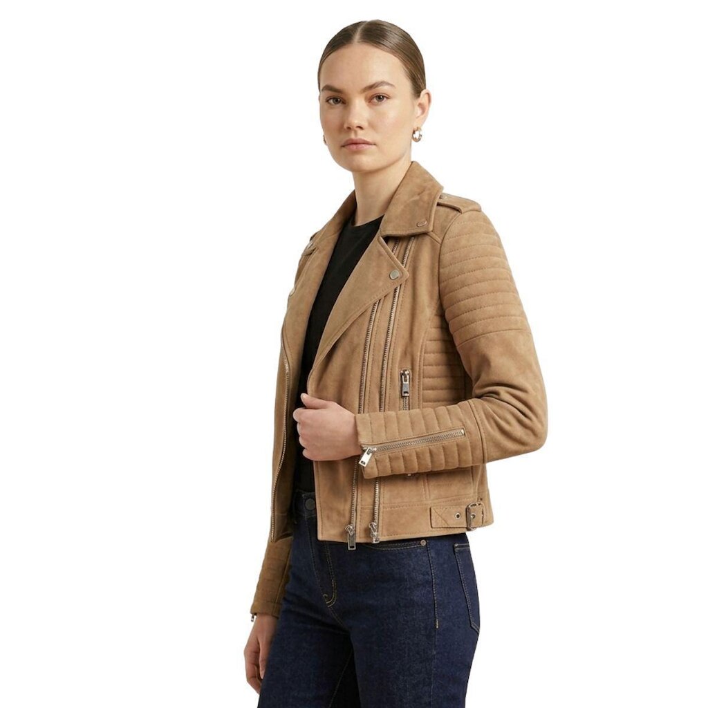 Jaqueta  Biker em Suede Peluciada