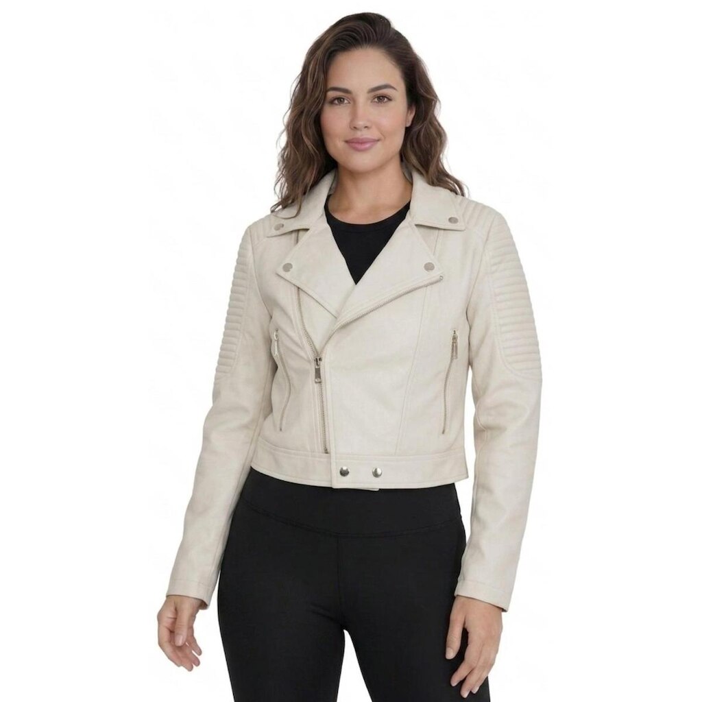Jaqueta Biker Feminina Suede Ziper Lateral