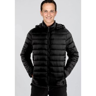 Jaqueta Bobojaco Impermeável Becker Nylon Enchimento Puffer com Bolsos e Capuz Masculino