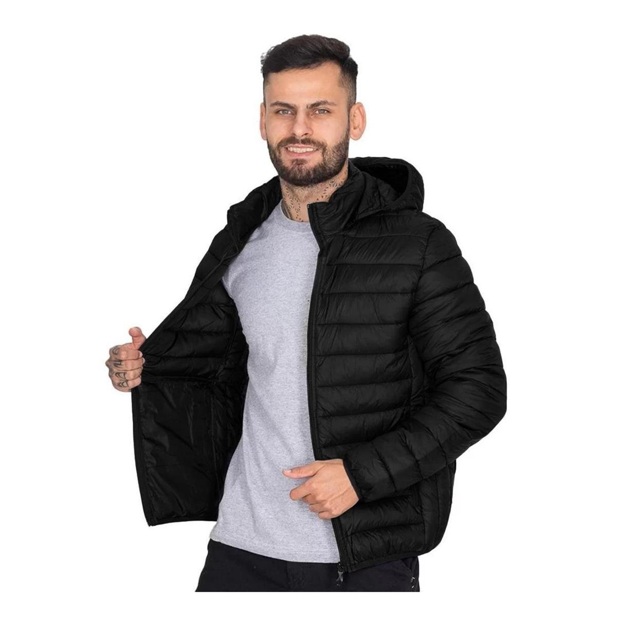 Jaqueta Bobojaco Puffer Nylon La'Oase Masculino com Bolsos e Capuz Removível é ruim? Jaqueta Bobojaco Puffer Nylon La'Oase Masculino com Bolsos e Capuz Removível é boa?