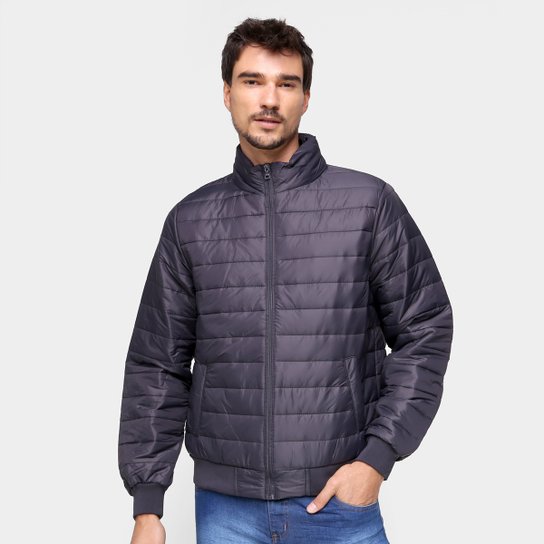 Jaqueta Bomber Broken Rules Nylon Masculina - Chumbo Menor preço em Jaqueta Bomber Broken Rules Nylon Masculina - Chumbo