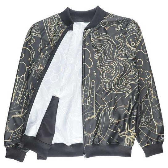Jaqueta Bomber Chess Clothing Mystic - Preto Menor preço em Jaqueta Bomber Chess Clothing Mystic - Preto