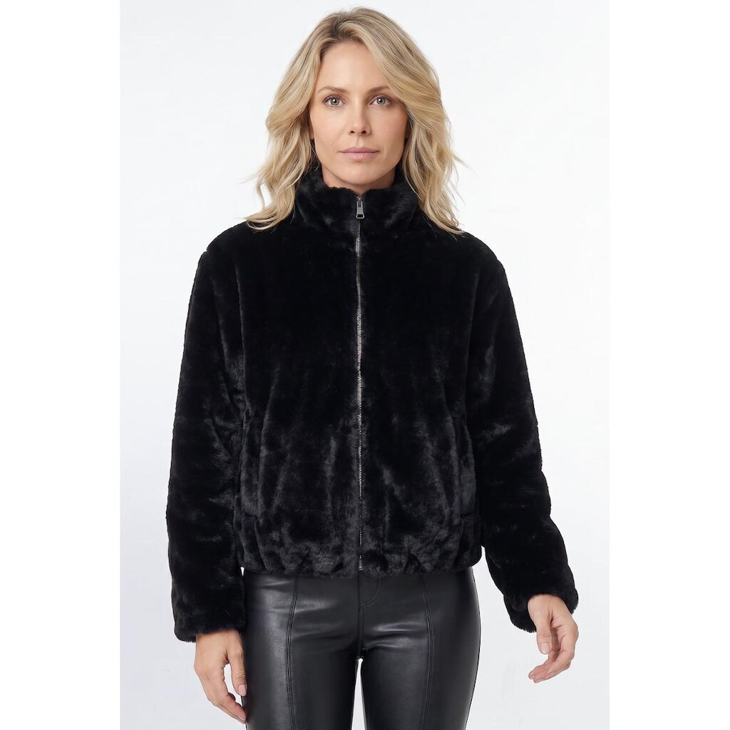 Jaqueta bomber feminina de pelo gola alta 61250