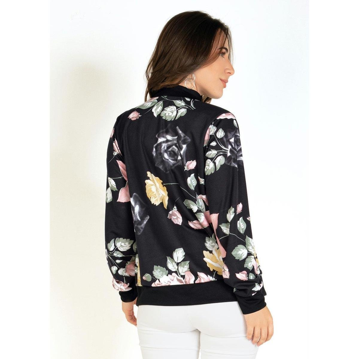 jaqueta bomber adidas floral