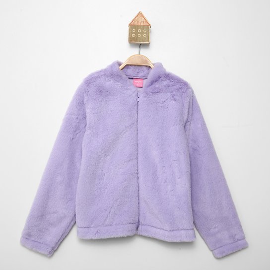 Jaqueta Bomber Infantil Kamylus com Pelinho Menina - Lilás Menor preço em Jaqueta Bomber Infantil Kamylus com Pelinho Menina - Lilás