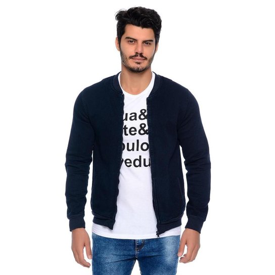 Jaqueta Bomber Jeans Emporio Alex - Azul Escuro Menor preço em Jaqueta Bomber Jeans Emporio Alex - Azul Escuro