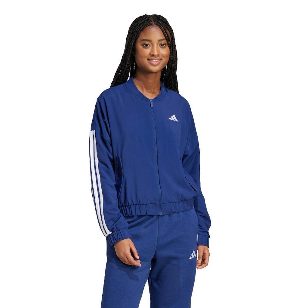 Jaqueta Bomber Malha Essentials Três Listras Lifestyle Adidas