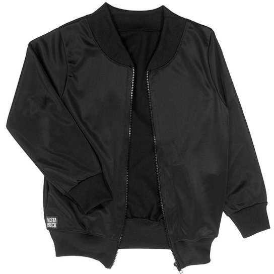 Jaqueta Bomber Vista Rock Infantil Liso - Preto Menor preço em Jaqueta Bomber Vista Rock Infantil Liso - Preto
