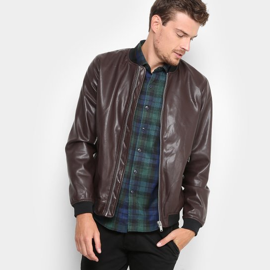 Jaqueta Broken Rules Bomber com Zíper Masculina - Café Menor preço em Jaqueta Broken Rules Bomber com Zíper Masculina - Café