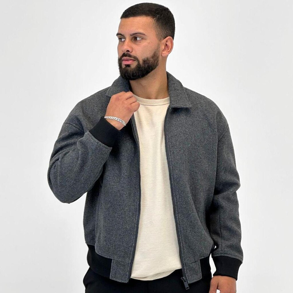 Jaqueta Broken Rules Bomber em Lã Batida Masculina