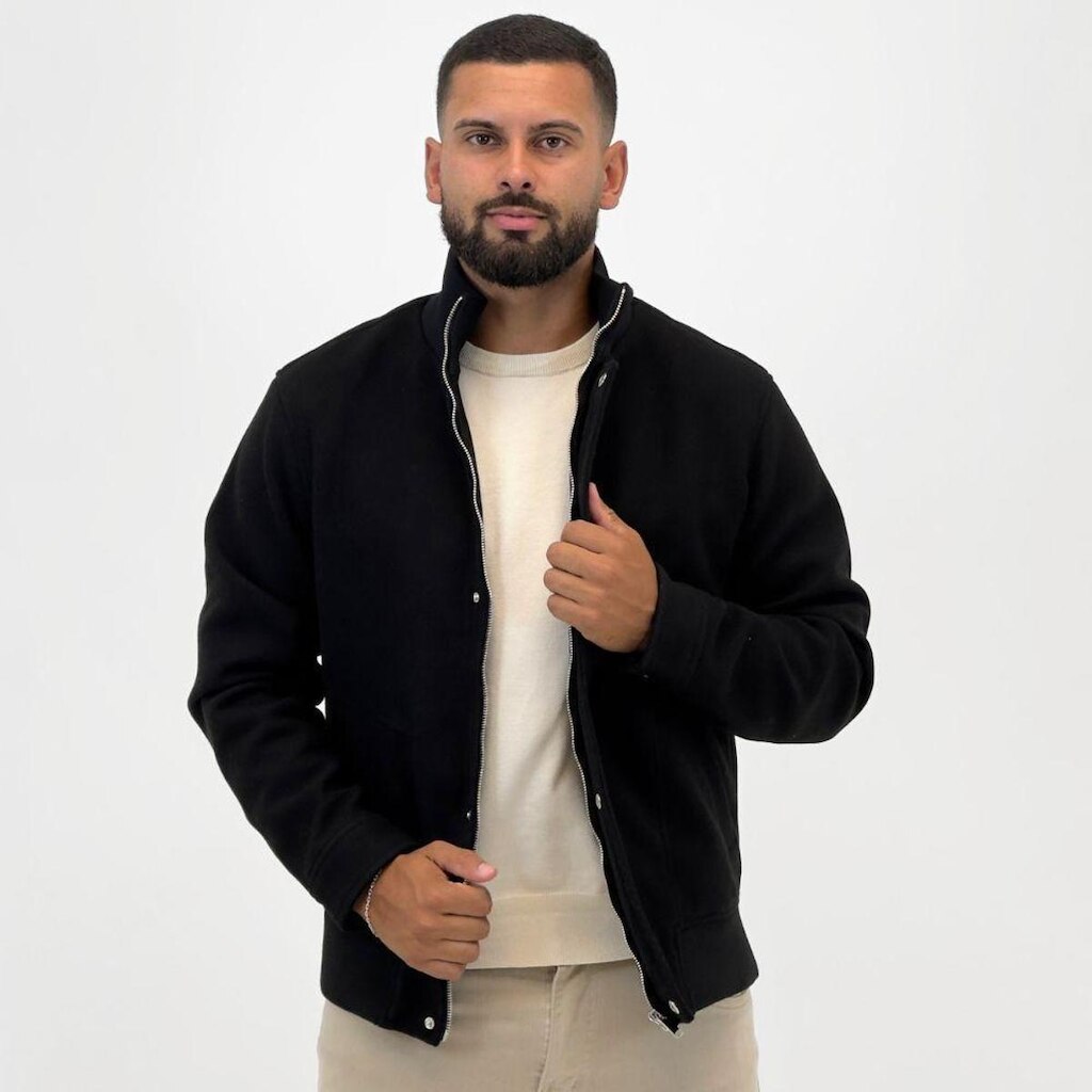 Jaqueta Broken Rules Bomber em Tecido Gola Alta Masculina