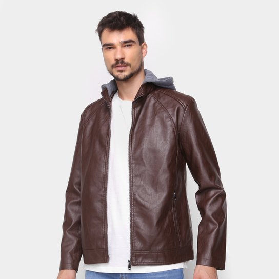 Jaqueta Broken Rules Capuz Moletom Masculina - Marrom Menor preço em Jaqueta Broken Rules Capuz Moletom Masculina - Marrom