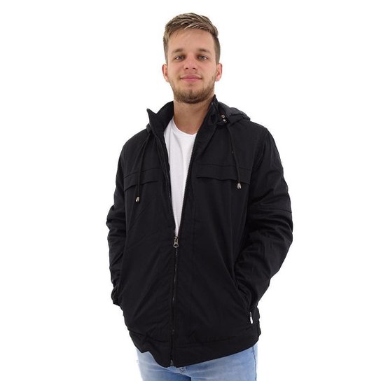 Jaqueta Broken Rules de Sarja Com Capuz Removível 510069 - Preto Menor preço em Jaqueta Broken Rules de Sarja Com Capuz Removível 510069 - Preto