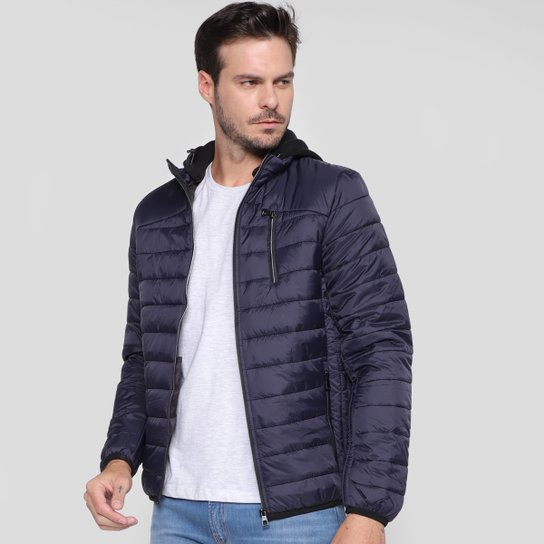 Jaqueta Broken Rules Puffer Capuz Masculina - Marinho Menor preço em Jaqueta Broken Rules Puffer Capuz Masculina - Marinho