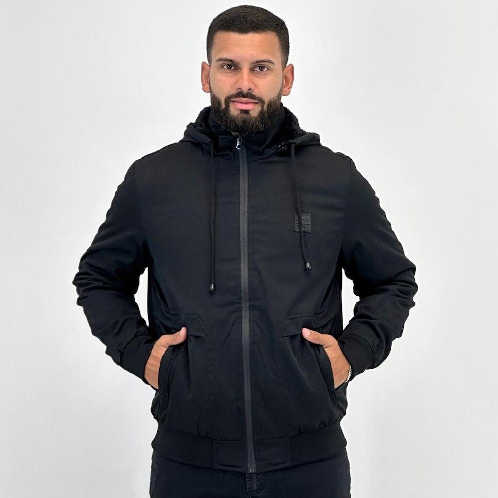 Jaqueta Broken Rules Tecido com Capuz Masculina