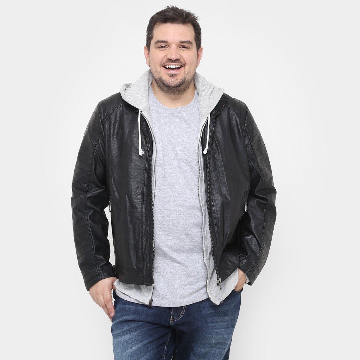 jaqueta biker plus size