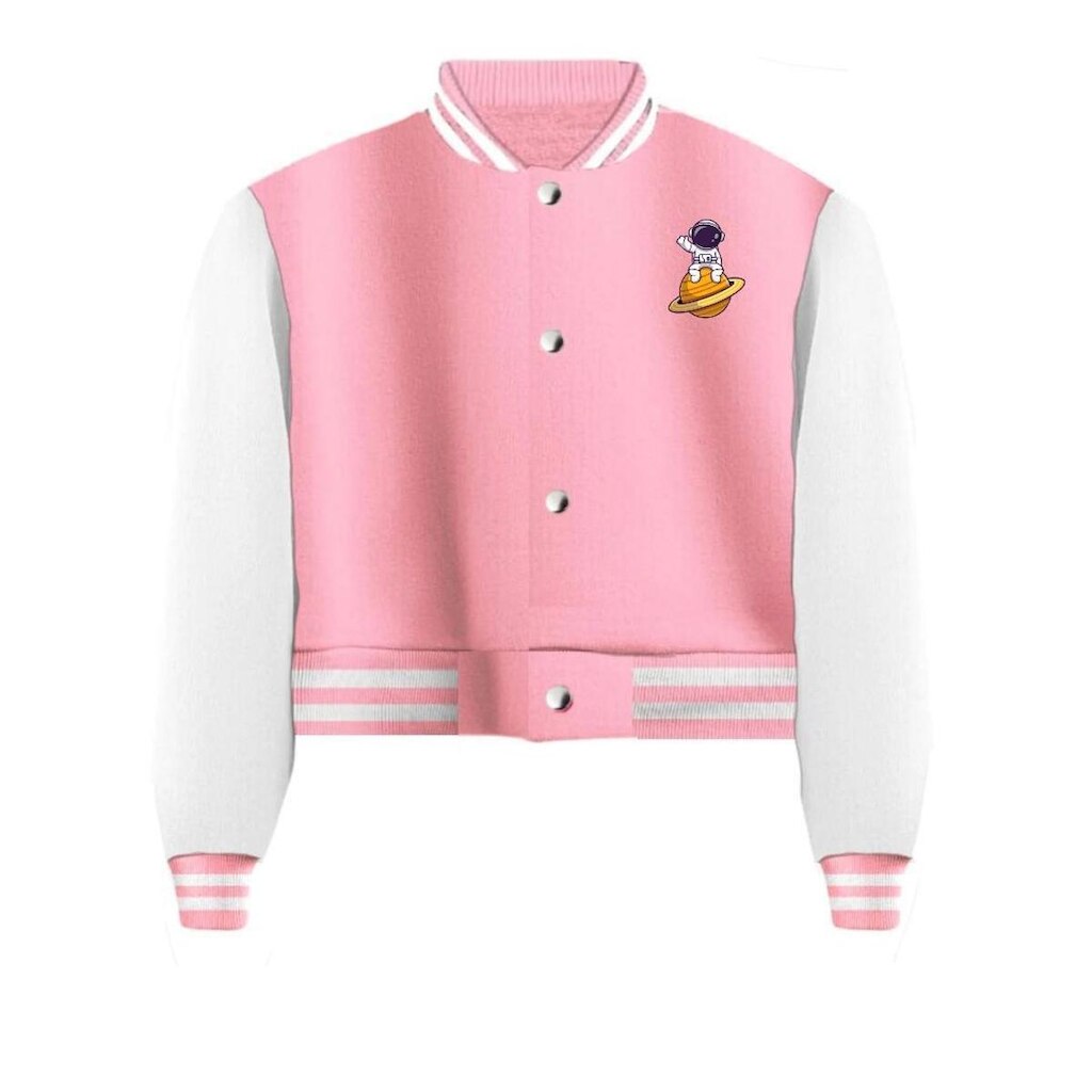 Jaqueta Calttony Moletom Astronauta Saturno Feminina