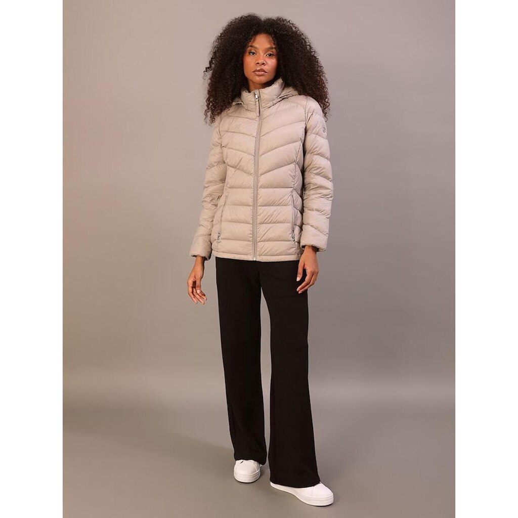 Jaqueta Calvin Klein Jeans  em Matelassê Acinturada Capu Light Grey