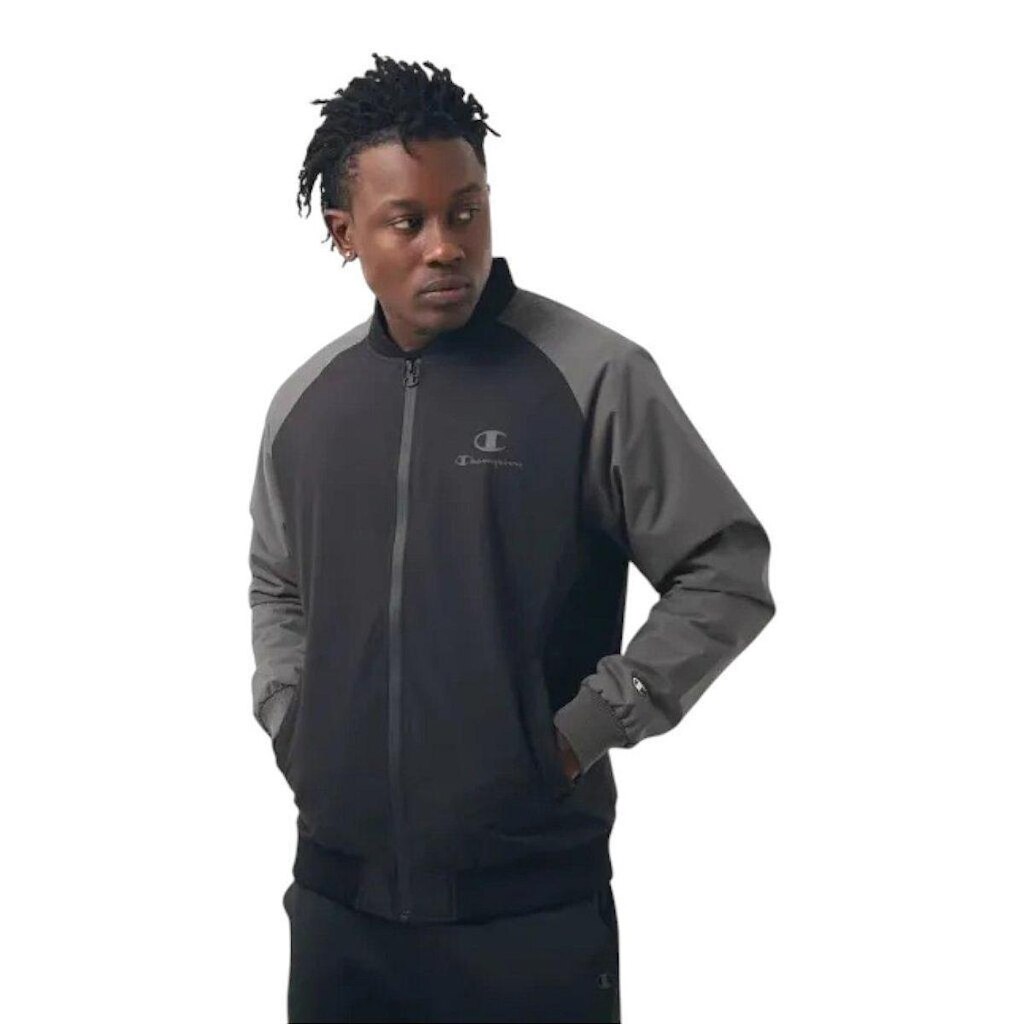 Jaqueta Champion Bomber Raglan Two Tone Preto e Cinza